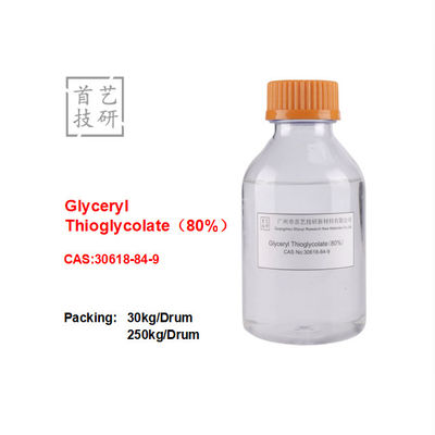 Glicerilo tioglicato 80% Cristais PH 2.9-3.4 Ponto de fusão 80-90.C Armazenamento solúvel em água em local seco e frio